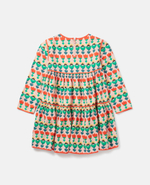 Платье STELLA McCARTNEY Бежево-розовый/Принт: разноцветные цветы/Оранжевая отделка (Девочка)