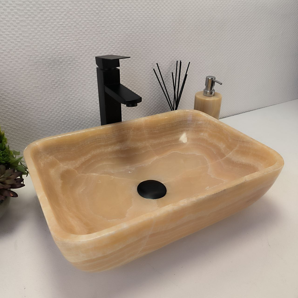 Раковина из оникса Rectangle Yellow SO-63047 46*34*14 54