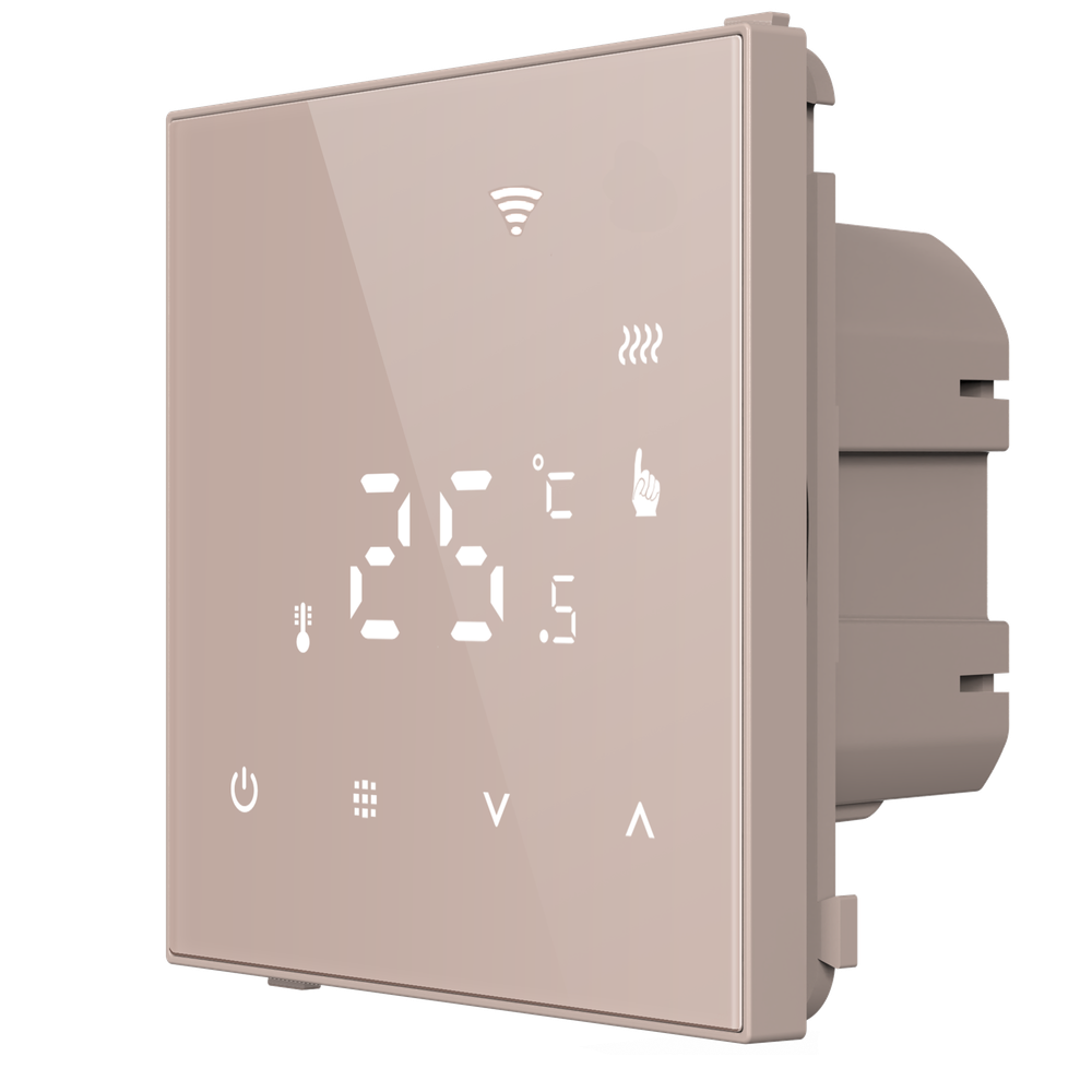 Термостат с датчиком пола с Wi-Fi, программируемый через приложение, стекло кашемир
