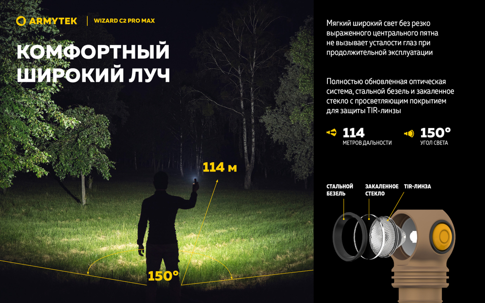 Фонарь Armytek Wizard C2 Pro Max Sand