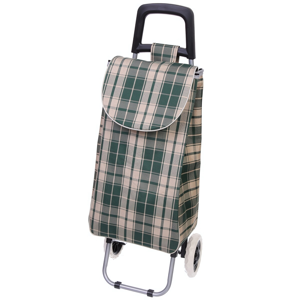 Тележка хозяйственная с сумкой (93*33*26см, колеса 16см,грузоподъемность до 30 кг.) зеленая SYD-016