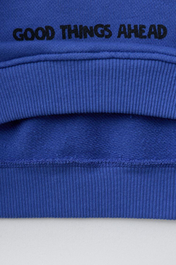 ZARA ТОЛСТОВКА С НАШИВКОЙ «МЕДВЕДЬ», ЯРКО-СИНИЙ