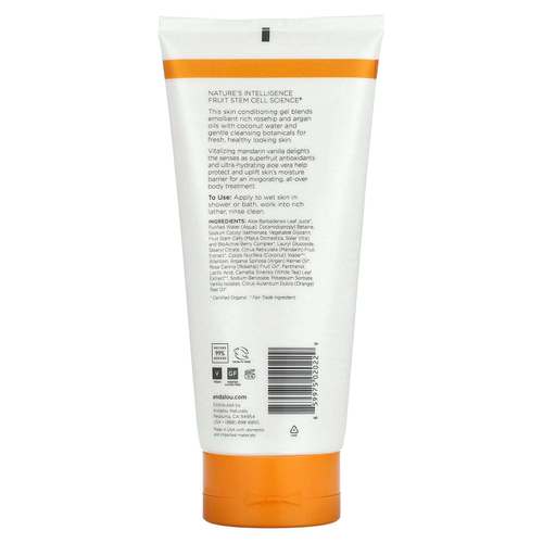 Andalou Naturals, Гель для душа, оживляющий, с мандарином и ванилью, 251 мл (8,5 жидк. унц.)