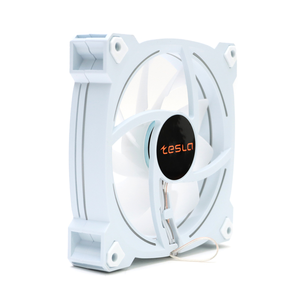 Набор из 3 вентиляторов TESLA RGB120 CW3, 120мм, 1200rpm, 3-pin+Molex, белый/Ice Blue, 38CFM, 21дБ (TSL-120-CW3)