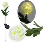 Светильник на солн.батарее (фигура на спице с подсветкой) «Гортензия» 73 см, Белый (свечение тепл.белый)