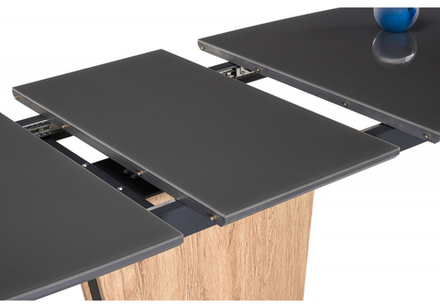 Стол стеклянный Woodville Теон дуб антор натуральный, графит