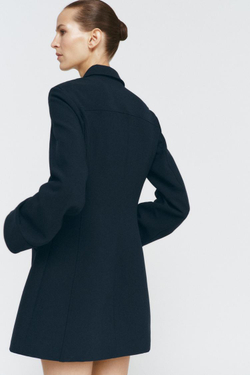 ZARA КОРОТКОЕ ПЛАТЬЕ-РУБАШКА — ZW COLLECTION, МОРСКОЙ СИНИЙ