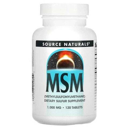 Source Naturals, МСМ (метилсульфонилметан), 1000 мг, 120 таблеток