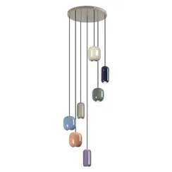 5053/7 PENDANT ODL24 000 цвет слонов.кости/мультиколор/металл Подвес GU10 LED 7*4W OVALI