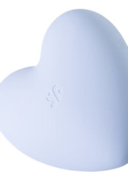 Вакуум-волновой стимулятор клитора с вибрацией Satisfyer Cutie Heart, силикон, голубой, 7,7 см
