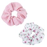 Резинки для волос НАБОР 2 шт., 4х20 см, скранч, розовый, белый, MONTE VITA, 457073