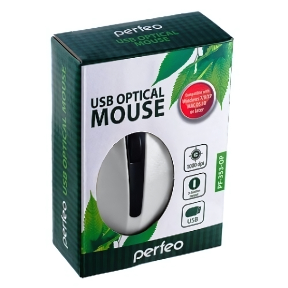 Мышь проводная Perfeo PF-353-OP-W Rainbow Black/White