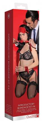 Красный игровой набор БДСМ Introductory Bondage Kit №4 (Цвет: красный)