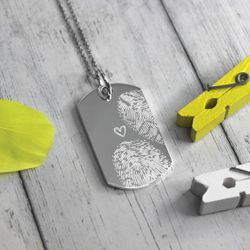 Серебряный жетон с гравировкой отпечатка пальца на заказ