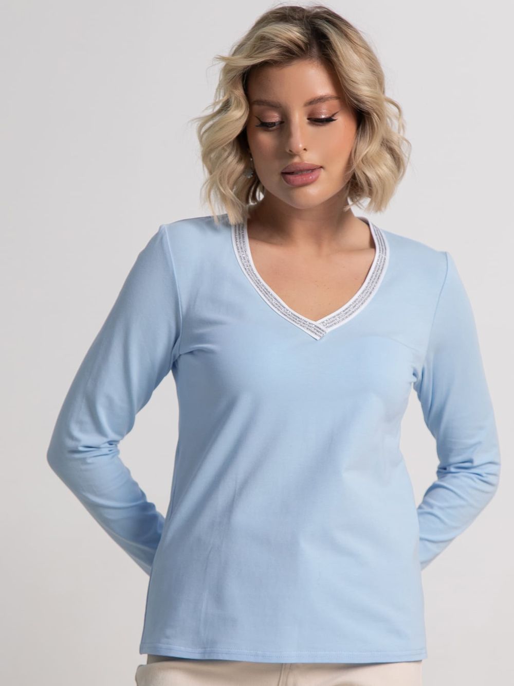 Блуза с кантом Либерти (голубая) Б15264-50М LT Collection