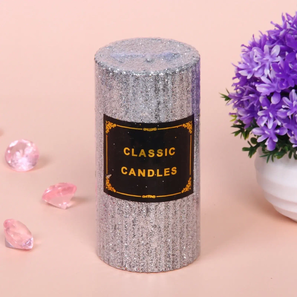 Свеча «Блестящий шик» 5*10 см, Серебро
