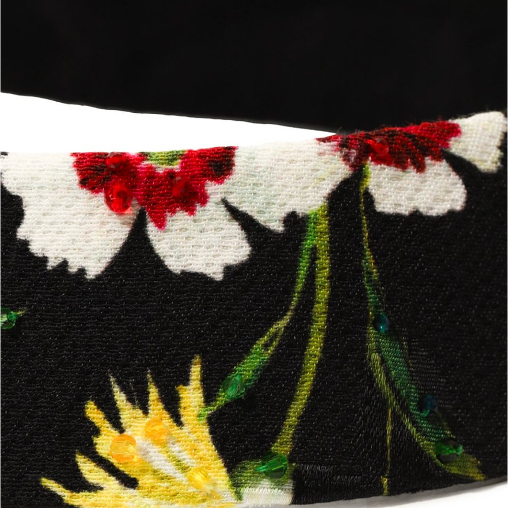 Кокошник с цветочным принтом и декором