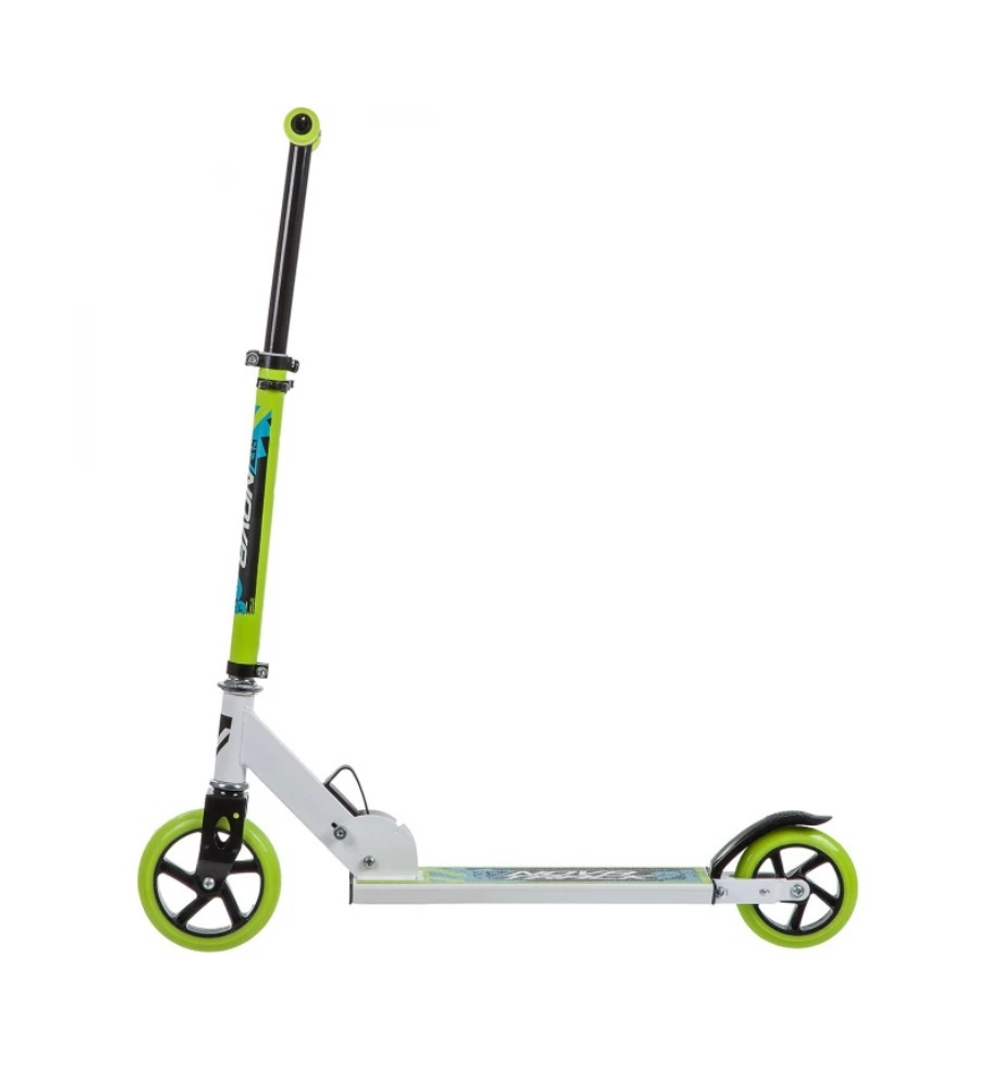 Самокат детский Novatrack Jungle, 145/125 мм, складной, бело-зеленый