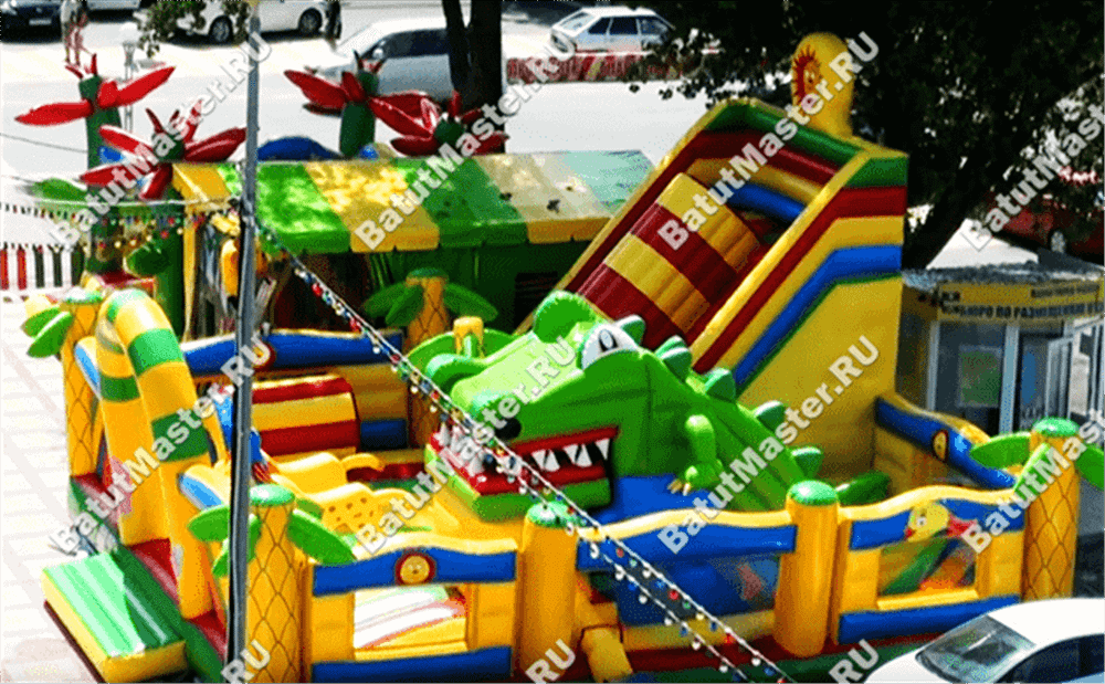 Надувной батут "Мульти-сафари крокодил"