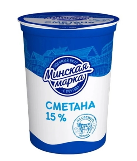 Сметана Минская марка 15%стак.380гр/12шт (Минск)