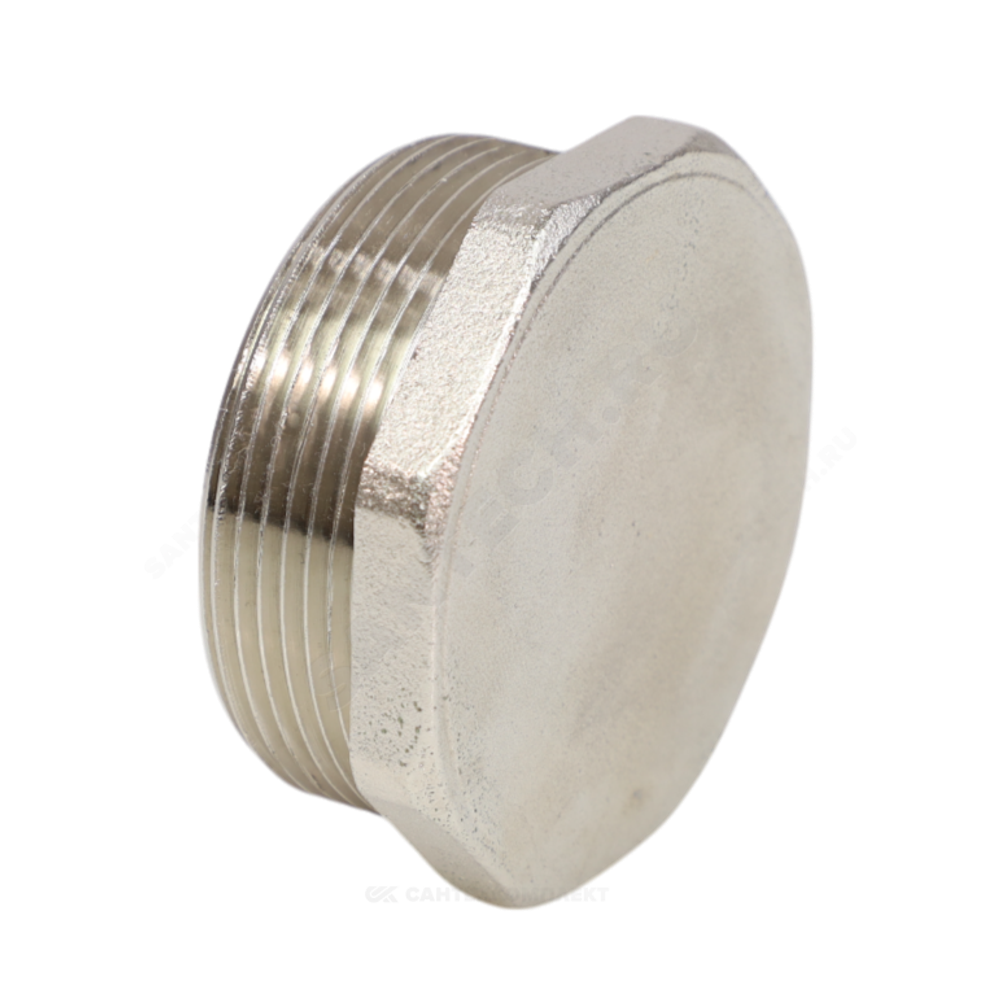 Заглушка латунь никель Ду 32 (1 1/4") НР VALFEX VF.583.N.114