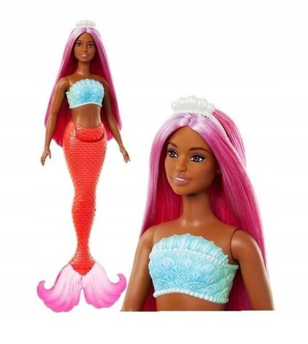 Кукла Mattel Barbie Mermaid - Кукла-Русалка с длинными темно-розовыми волосами и коралловым хвостом - Барби HRR04