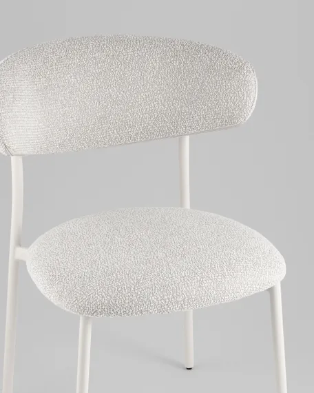 Стул обеденный Ayla серый белые ножки