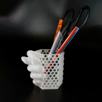 Подставка-шутка для карандашей Фига, Дуля, Кукиш, матово-прозрачная