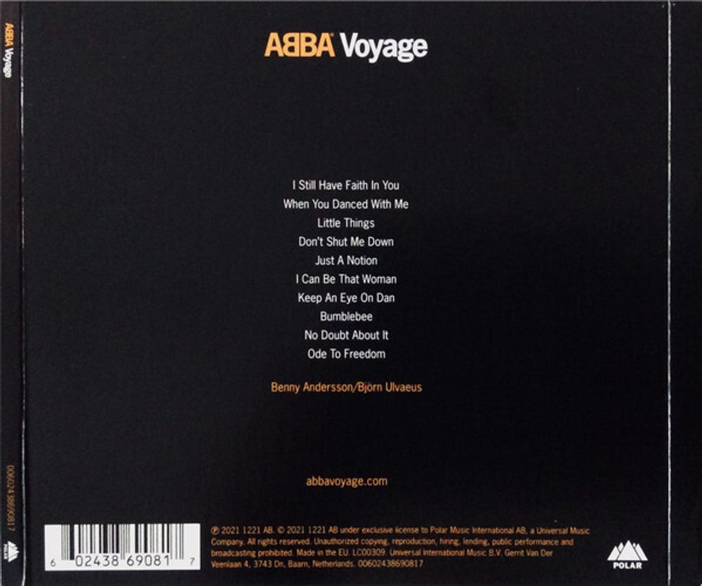ABBA. Voyage (Limited Edition / Alternative Cover) 1 CD АББА. Вояж