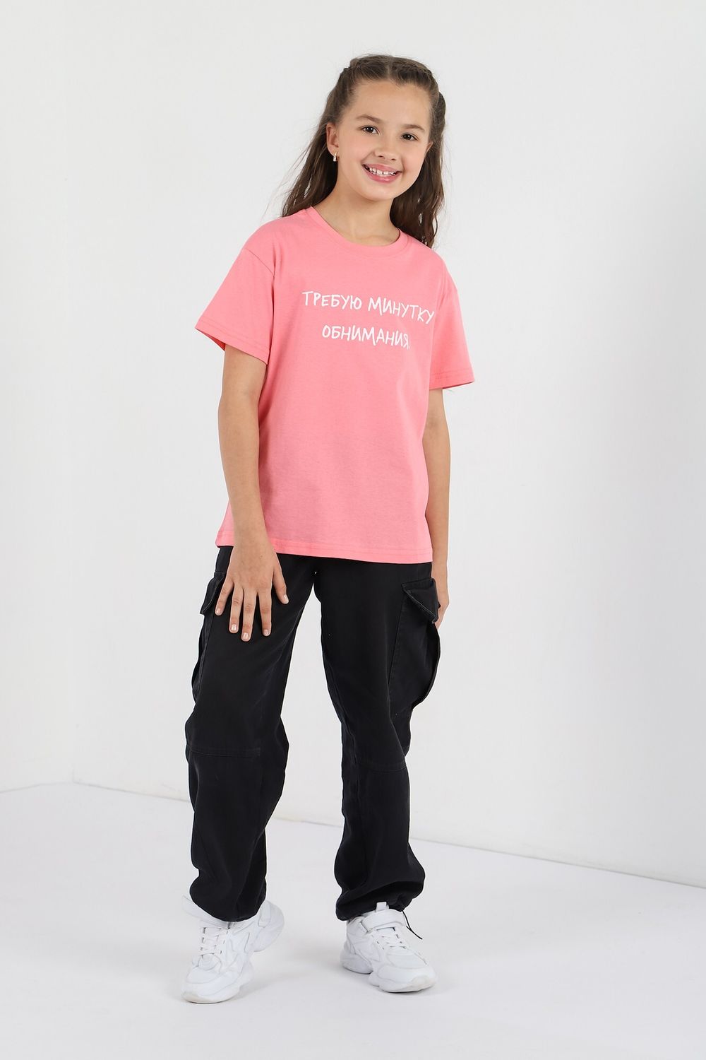 Фуфайка (футболка) для девочки Кэш-1 Виотекс КОРАЛЛОВЫЙ