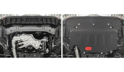 Защита картера АвтоБроня (увеличенная) для Subaru Forester V (V - 2.0; 2.5) 4WD 2018-2021, штампованная, сталь 1.8 мм, с крепежом, 111.05439.1