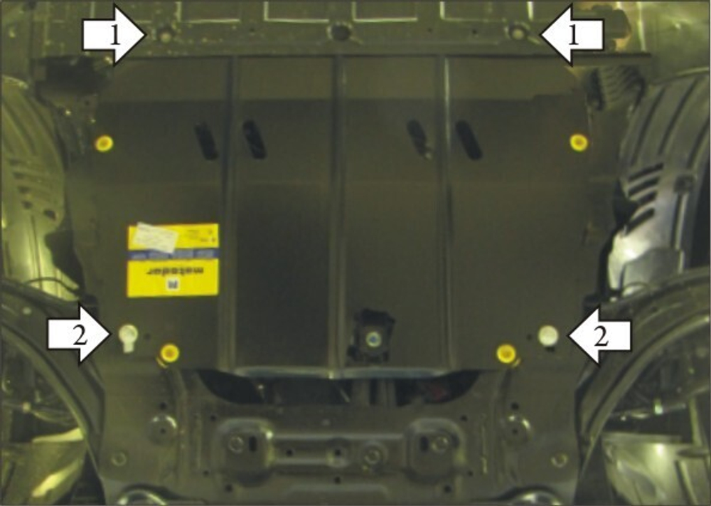 Защита стальная 2 мм Д, КПП Nissan Qashqai MOTODOR.01434
