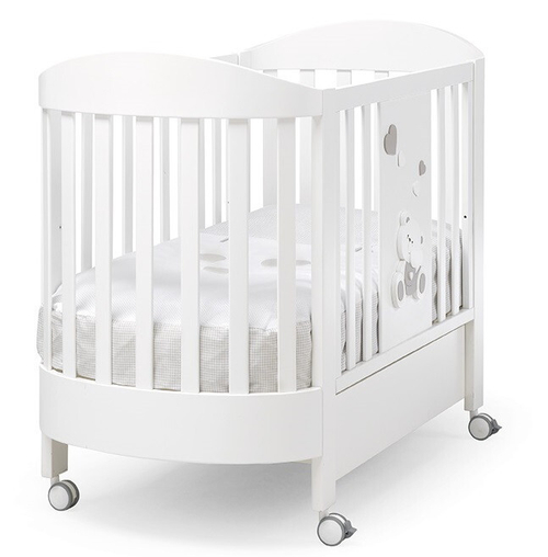 Детская кровать Erbesi Mirtillo овальная с матрасом белый