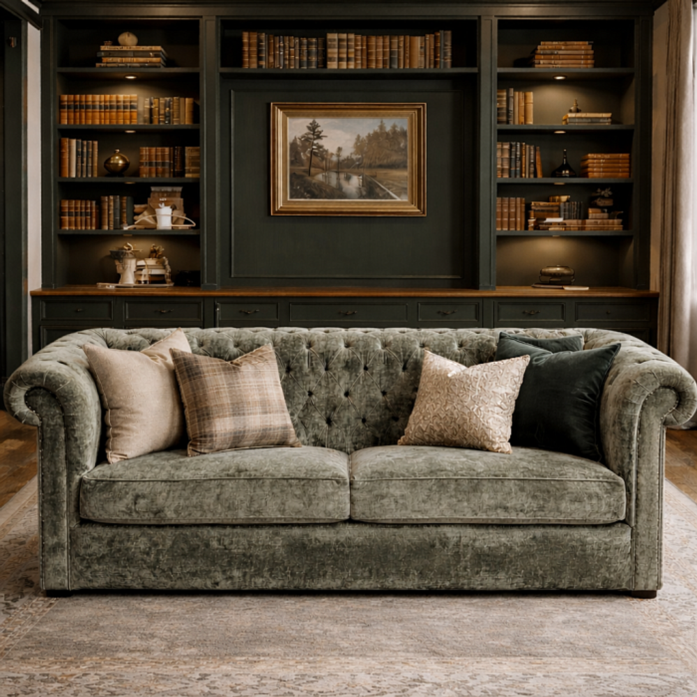 Диван для кабинета "Челси 2 Краш" без раскладного механизма