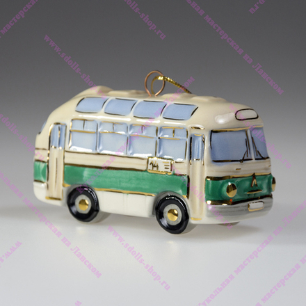 Фарфоровая ёлочная игрушка Экскурсионный Автобус