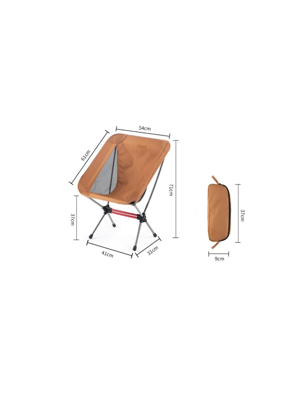 Кресло туристическое Naturehike Stellaluna L01 складное, 41х31х71 см, до 120 кг, оранжевое