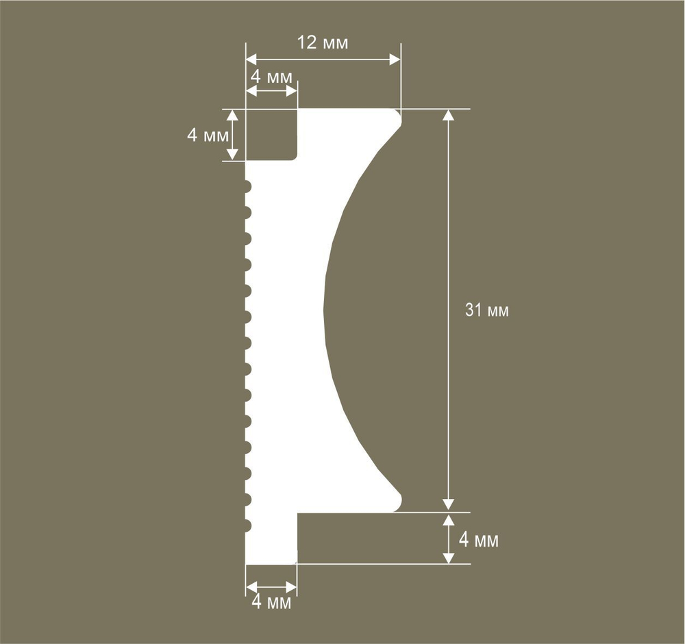 Cosca Decor. Рейка RX014, 31х12x2800мм, Экополимер