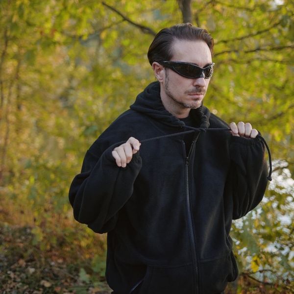 Худи оверсайз на молнии Флиска #7 черное - фото 3