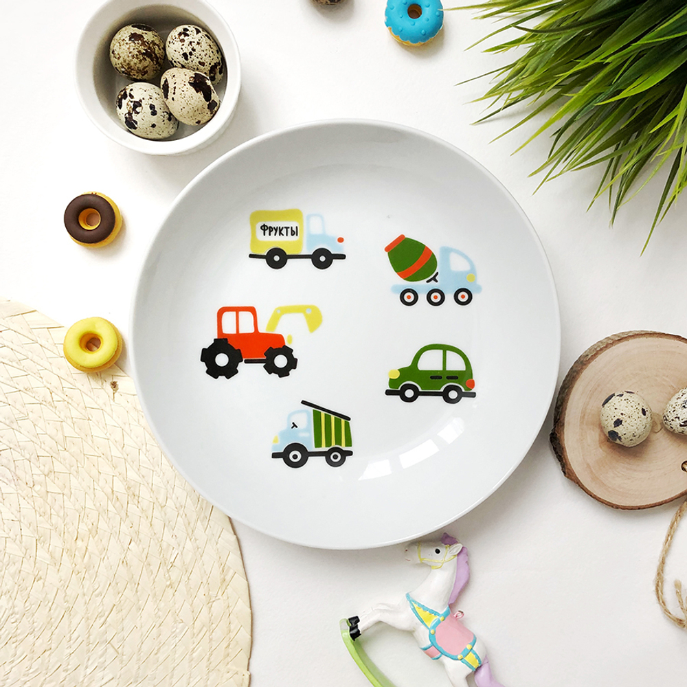 Тарелка глубокая «Машинки» sans brides 20 см фарфор