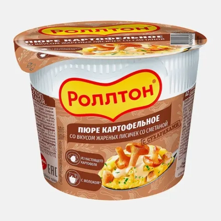 Пюре Роллтон жареные лисички со сметаной 40г