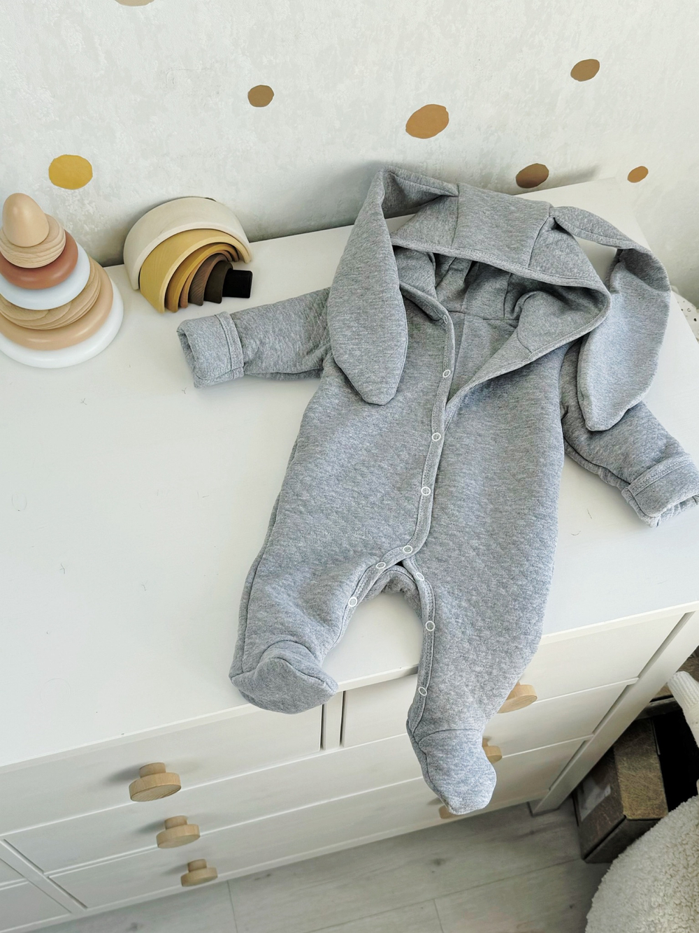 Комбинезон с ушками Gray melange (без утеплителя)