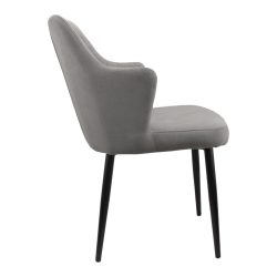 Стул "Хант" (арт. 345), велюр Бренди В28 антрацит, ножки круглые черные.