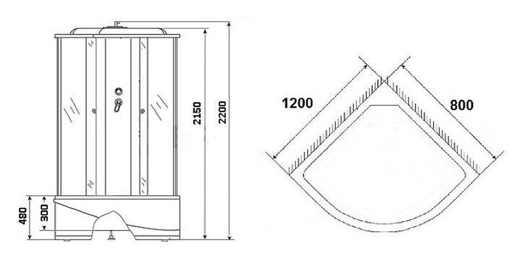 Душевая кабина Niagara Ultra NG-214-01RN 120x80 R с гидромассажем