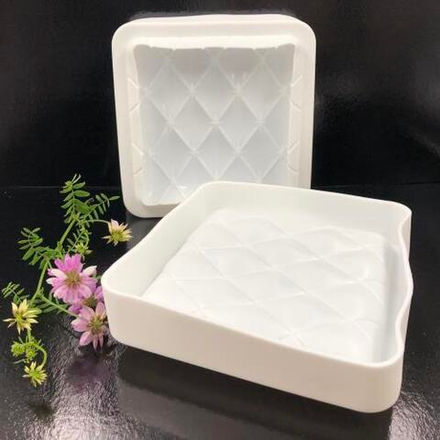 Форма Siliko Matelasse 170х170х40мм, белый силикон 1/60шт (Китай)