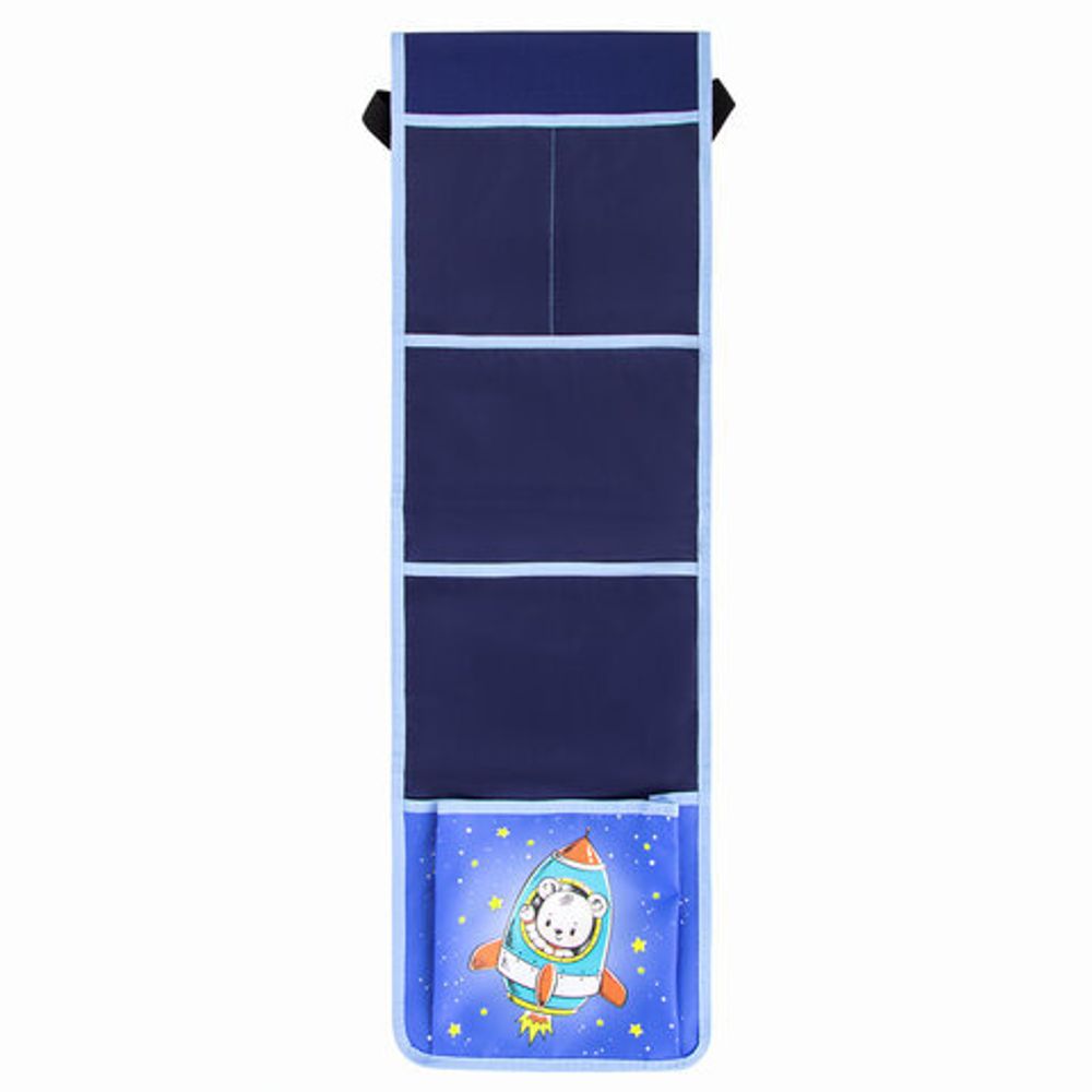 Кармашки-органайзер в шкафчик для детского сада ЮНЛАНДИЯ на резинке, 5 карманов, 21х68 см, "Bear", 270412