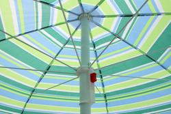 Зонт  2,0м бирюзовая полоска (уп.12шт.) 2 части арт.WRU051/1 "Garden story"