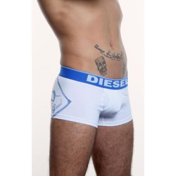 Мужские трусы боксеры DIESEL белые с синей резинкой DIS0049