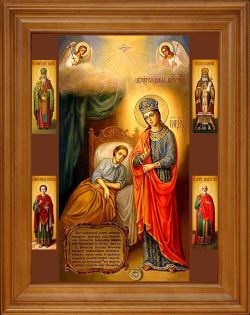 Целительница. Икона на дереве с мощевиком.