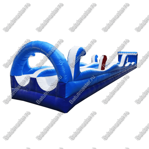 Водная горка с надувным дном, на подкачке ТУРБО "Под волной", 40*5*3 м