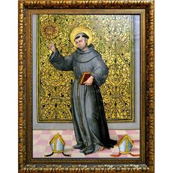 Святой Бернардин Сиенский. Икона на холсте.